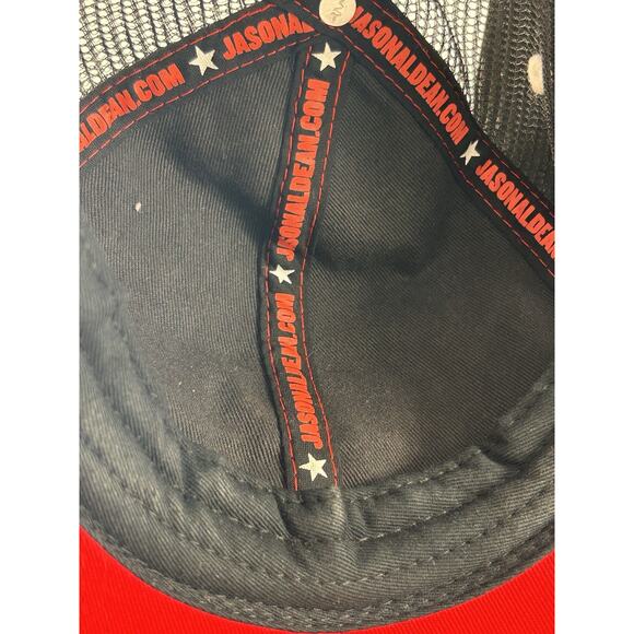 Jason Aldean Burn It Down Tour Hat Trucker Cap Black Red Snapback Concert Merch - Picture 7 of 7